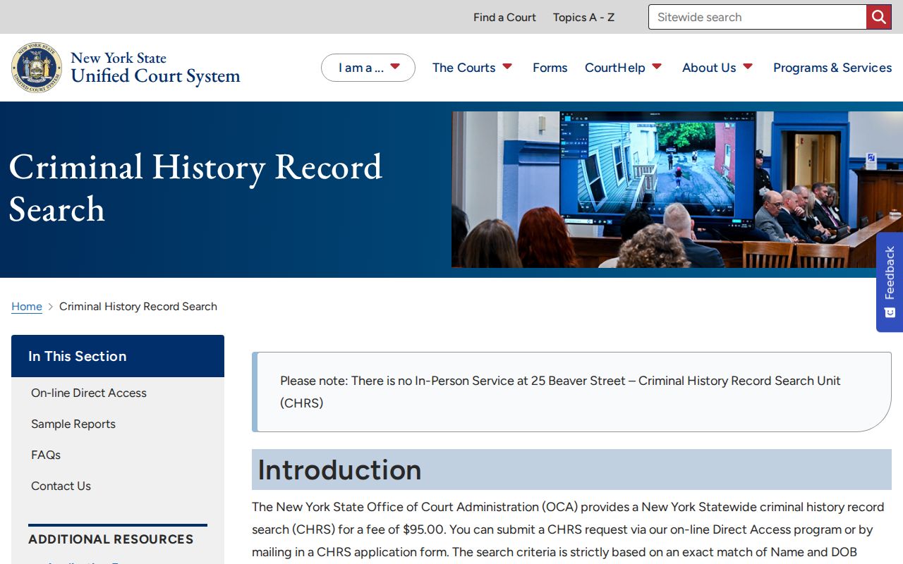 Queens County criminal history OCA court record search information